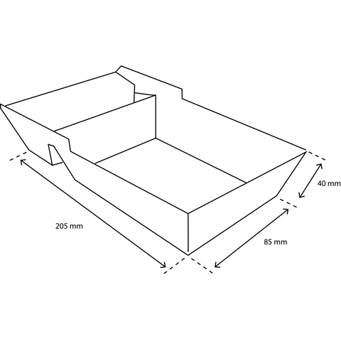 Klika - Frietbakjes A20 (A14+1) kraft PLA BIO | 600 stuks