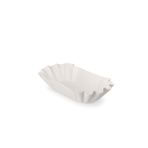 Klika - Plat en carton festonné 170x100x30mm blanc