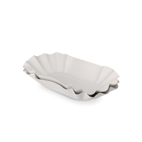 Klika - Plat en carton festonné 220x140x37,5mm blanc