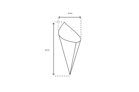 Klika - Houten puntzak 85mm klein BIO | 100 stuks