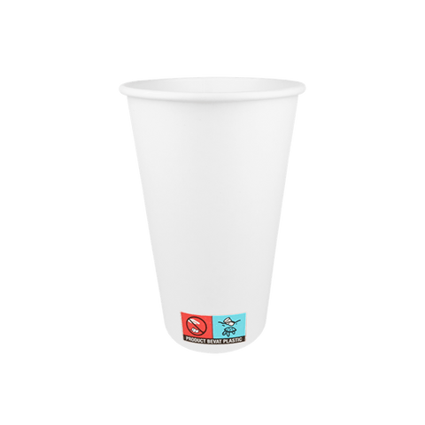 Klika - Kartonnen koffiebeker 450cc 16oz wit | 1000 stuks