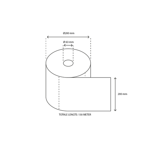 Klika - Rouleau de nettoyage Midi 2 couches 6x150 mètres Ø19cm 100% cellulose T9