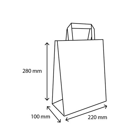 Klika - Papieren tasjes Klein wit 22+10x28cm BIO | 250 stuks