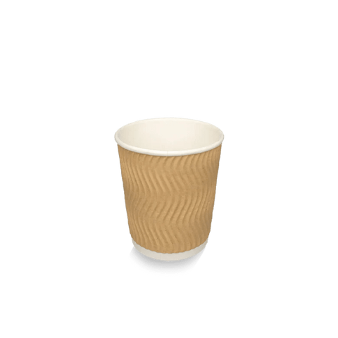 Klika -  Kartonnen koffiebeker 230cc 8oz Ripple Kraft