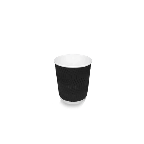 Klika - Tasse à café en carton 177cc 7oz Ripple Noir