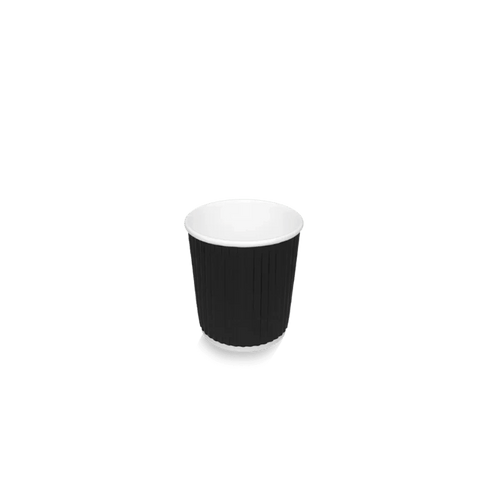 Klika - Pappkaffeetasse 120cc 4oz Ripple Black
