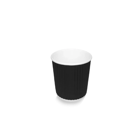 Klika - Kartonnen koffiebeker 120cc 4oz Ripple Zwart | 500 stuks