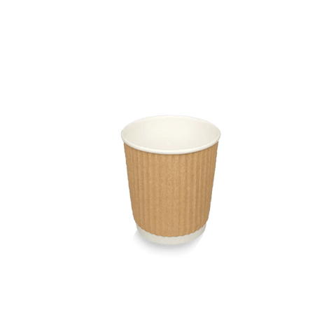 Klika - Kartonnen koffiebeker 120cc 4oz Ripple Kraft | 500 stuks