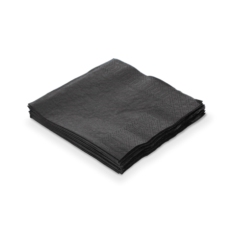 Klika -  Servet 2 laags 1/4 vouw 40x40cm papier zwart BIO