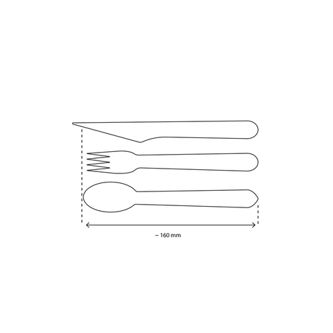 Klika - Holzcastler -Set 4/1 Messer + Gabel + Löffel + Serviette (FSC) | 250 Stück