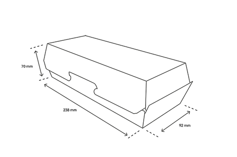 Klika - Panini/baguette box 26,5x12,2x7cm karton BIO | 300 stuks