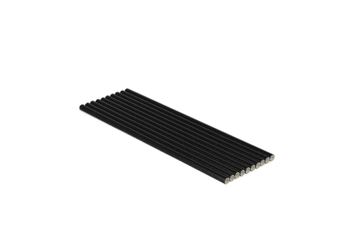 Klika - Papierstrohhalme schwarz 200x6mm Bio | 200 Stück