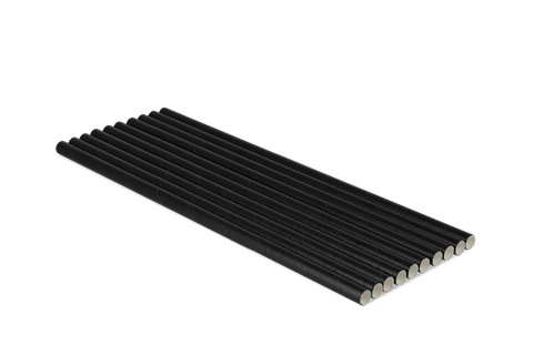 Klika - Papierstrohhalme Black 240x8mm Bio | 100 Stück