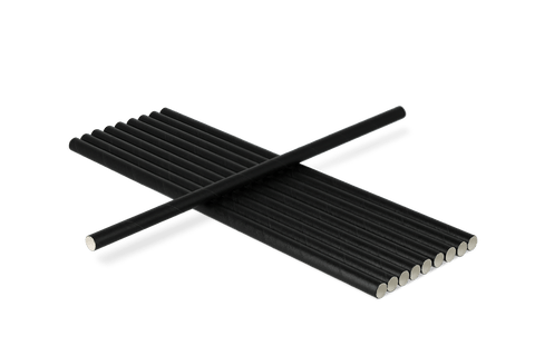 Klika - Papierstrohhalme Black 240x8mm Bio | 100 Stück