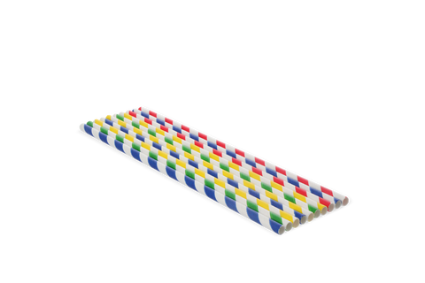 KLIKA - Mélange de couleurs de pailles en papier 230x6 mm bio | 100 pièces