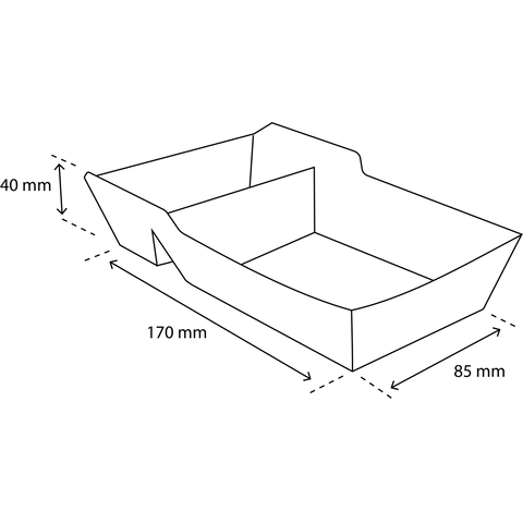 Klika - Frietbakjes A20 (A14+1) kraft/wit BIO | 400 stuks