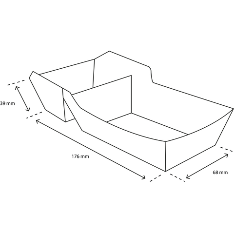 Klika - Frietbakjes A22 (A9+1) kraft/wit BIO | 400 stuks