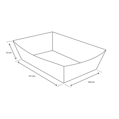 Klika - Frietbakjes A50 Kraft / White Bio | 400 pièces