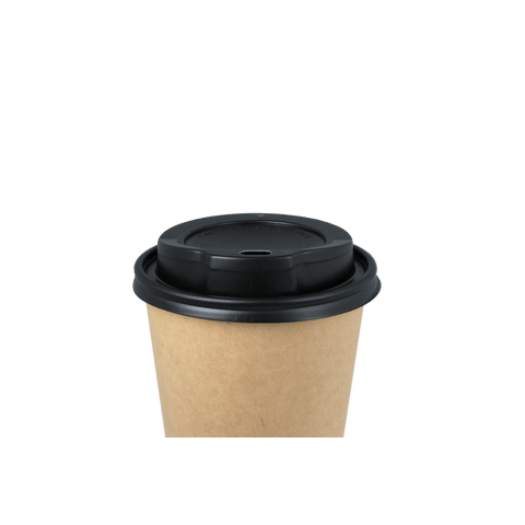 Klika - couvercles de tasse de café noir Ø90 mm | 1000 pièces