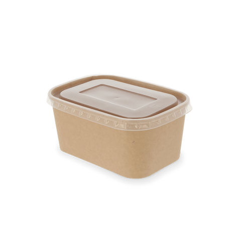 Klika - Cardboard de poubelle de repas 1000 ml Kraft | 300 pièces