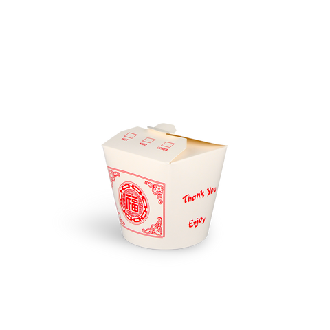 Klika - wok to go tpup 26oz 750 ml en carton blanc avec rouge | 500 pièces