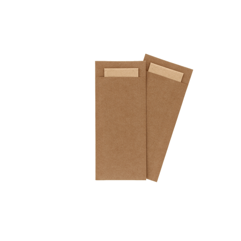 Klika - Pochette à couverts kraft avec serviette naturelle