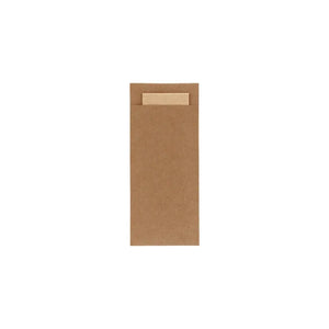 Bestekpochet 80x185mm bruin kraft + naturel servet 600 stuks