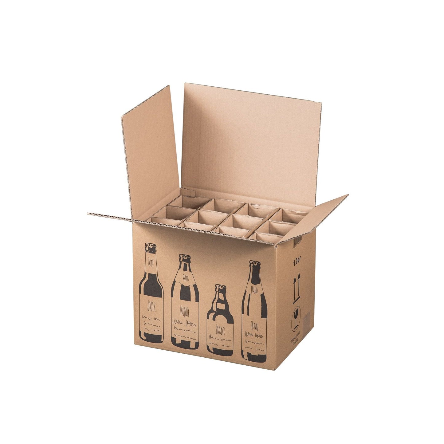 Klika - Carton d'expédition pour 12 bouteilles de bière 355 x 255 x 288 mm | 5 pièces