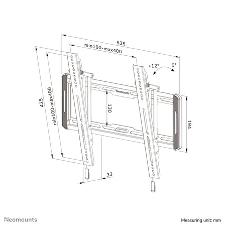 Neomounts -   WL35-550BL14 TV-beugel wand 32-75 kantelbaar Easy Install
