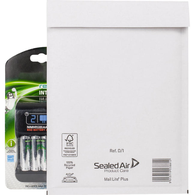 Luftpolsterumschläge Mail Lite - Plus, weiß, D/1, 180 x 260 mm, Karton mit 100 Stück