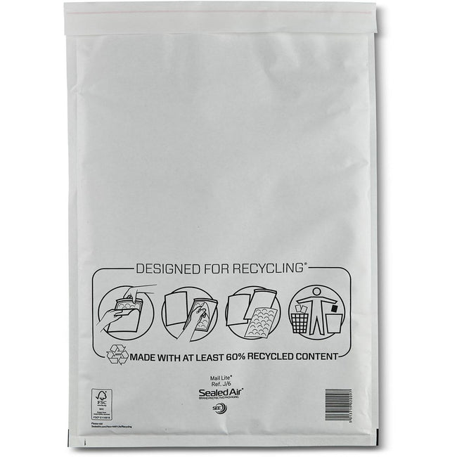 Mail Lite - enveloppes à bulles, blanches, J/6, 300 x 440 mm, boîte de 50