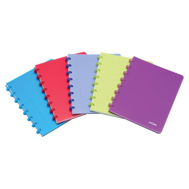Atoma -  Trendy schrift, ft A5, 144 bladzijden, PP, geruit 5 mm, geassorteerde kleuren