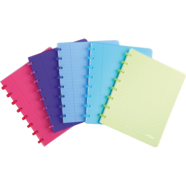 Atoma -  Trendy schrift, ft A5, 144 bladzijden, PP, commercieel geruit, geassorteerde kleuren