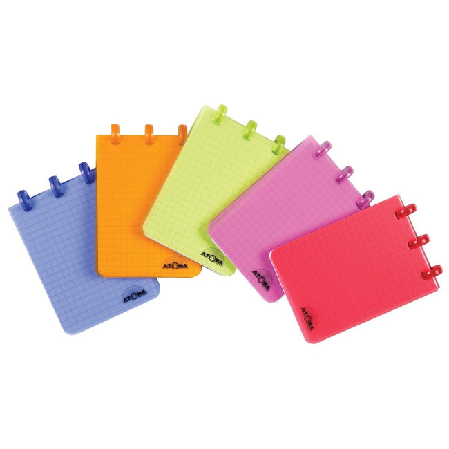 Atoma - Carnet Trendy, ft A7, 120 pages, PP, quadrillé 5 mm, couleurs assorties