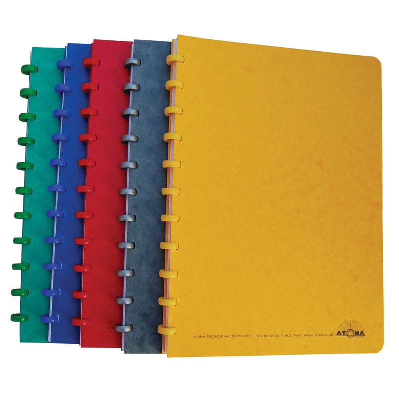 Atoma - Carnet classique, format A4, 100 pages, ligné, couleurs assorties