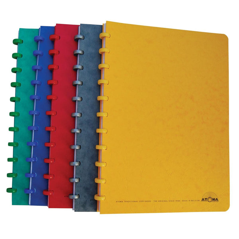 Atoma - Carnet classique, format A4, 100 pages, quadrillé 5 mm, couleurs assorties