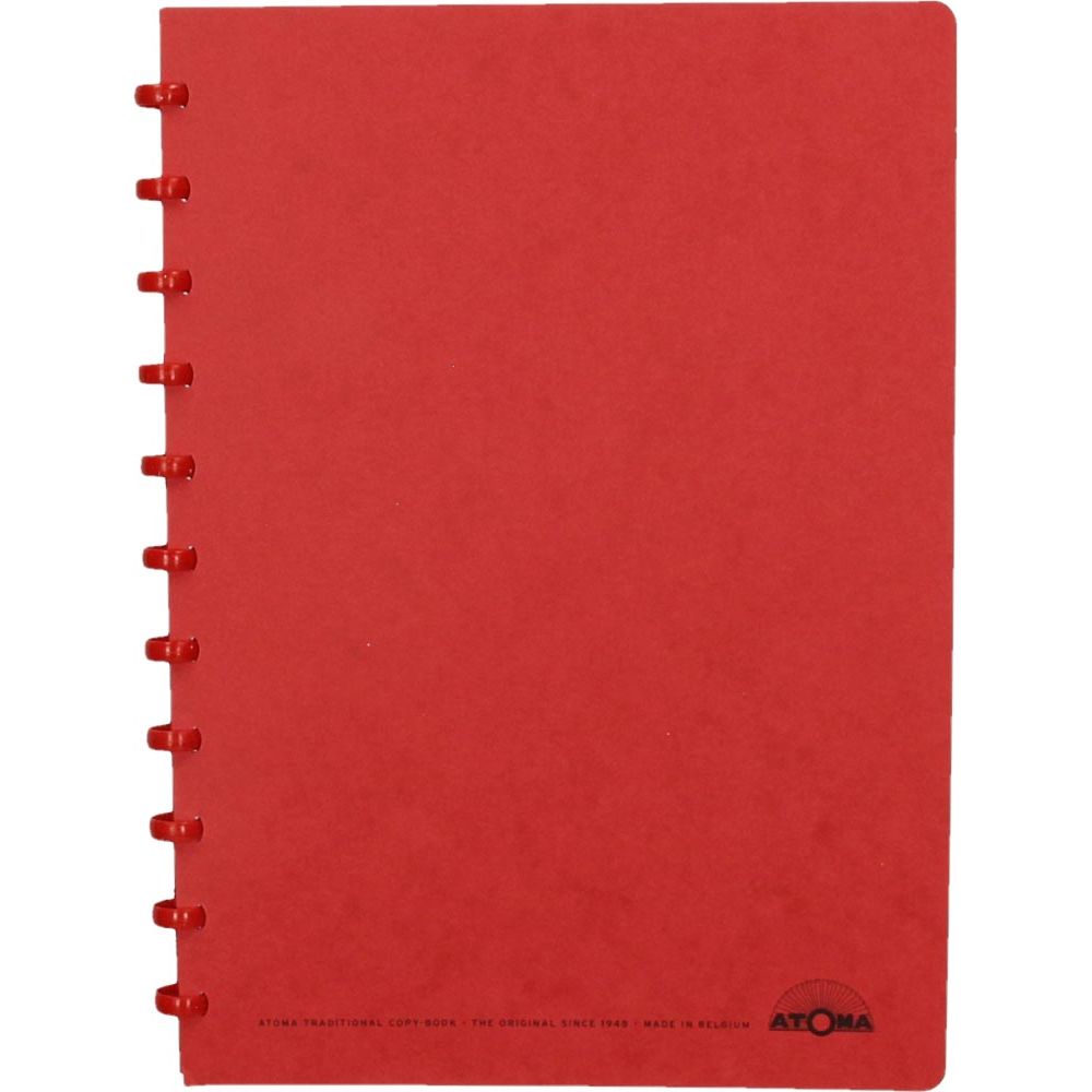 Atoma - Notizbuch, ft A4, 144 Seiten, kariert 5 mm, rot