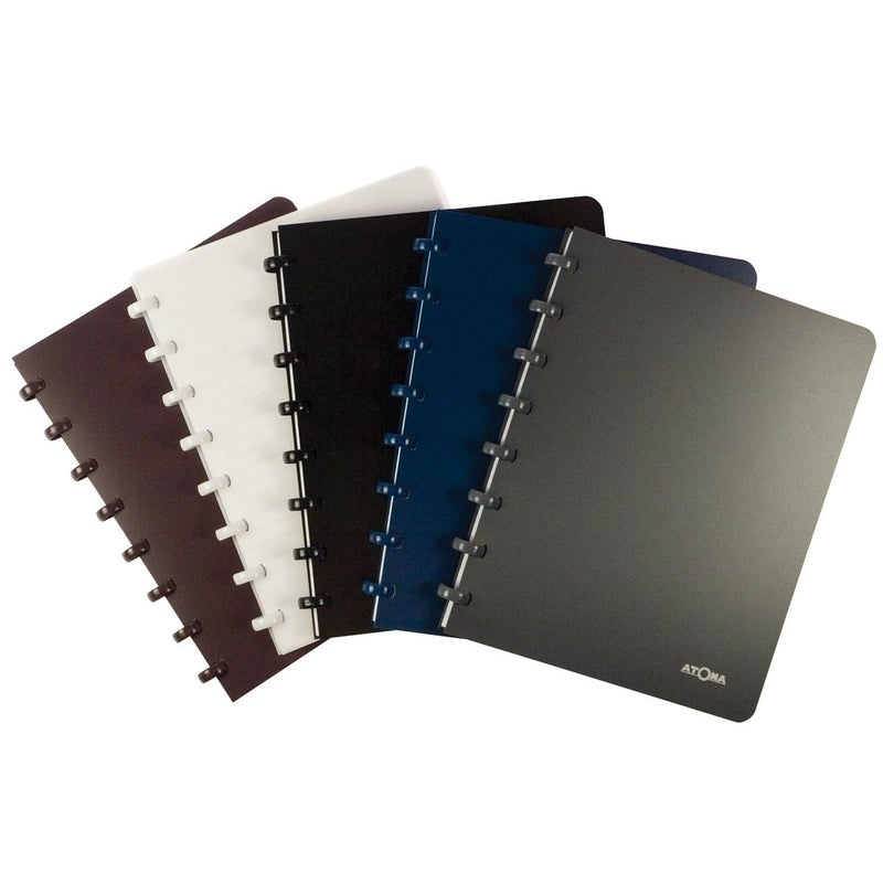 Atoma - carnet, ft A5, 144 pages, PP, quadrillé 5 mm, couleurs assorties