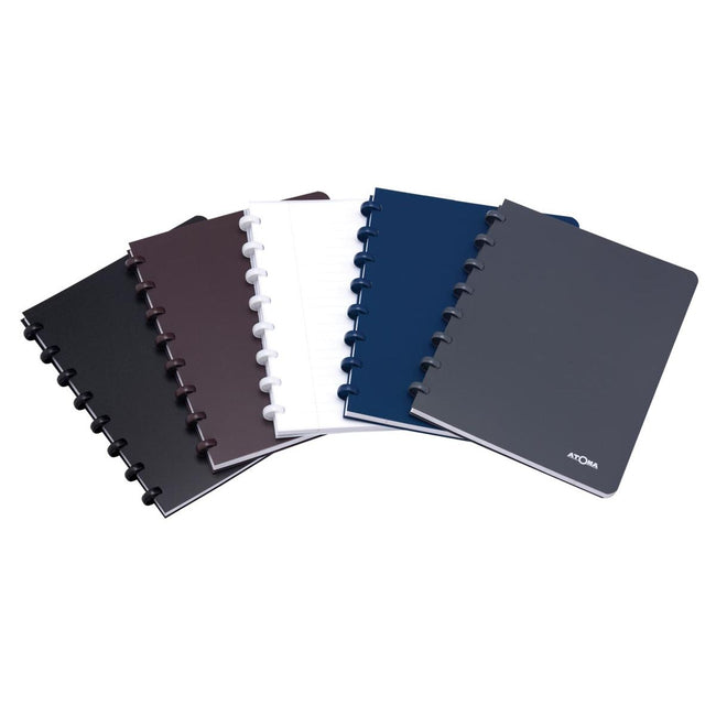 Atoma - carnet, pi A4, 144 pages, PP, ligné, couleurs assorties