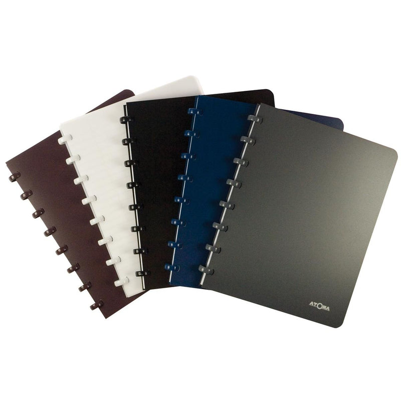 Atoma - carnet, ft A4, 144 pages, PP, quadrillé 5 mm, couleurs assorties