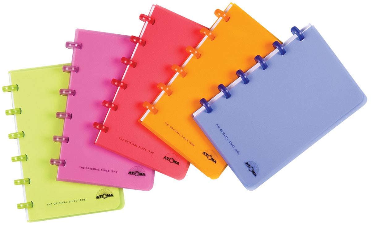 Atoma - Carnet Trendy, ft A6, 120 pages, PP, quadrillé 5 mm, couleurs assorties
