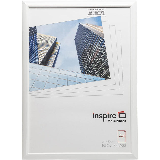 The Photo Album Company - Cadre photo Hampton, profilé PVC 1,4 cm, blanc, A4