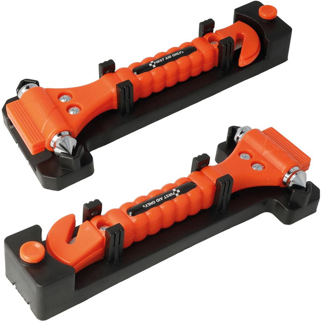 WESTCOTT - First Aid Hammer d'urgence avec coupe-courroie, y compris l'attachement, 2 pièces, orange