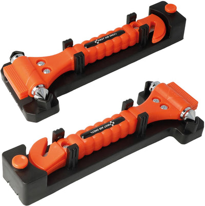 Westcott - Marteau d'urgence First Aid Only avec coupe-ceinture de sécurité, avec accessoire, 2 pièces, orange