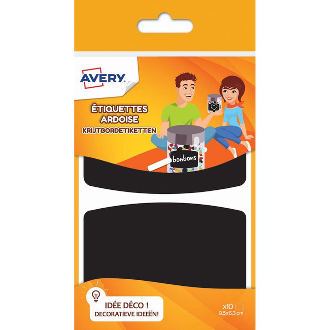 Avery - Family Chalkboard Natives, FT 9,5 x 6,3 cm, cas de suspension avec 10 étiquettes