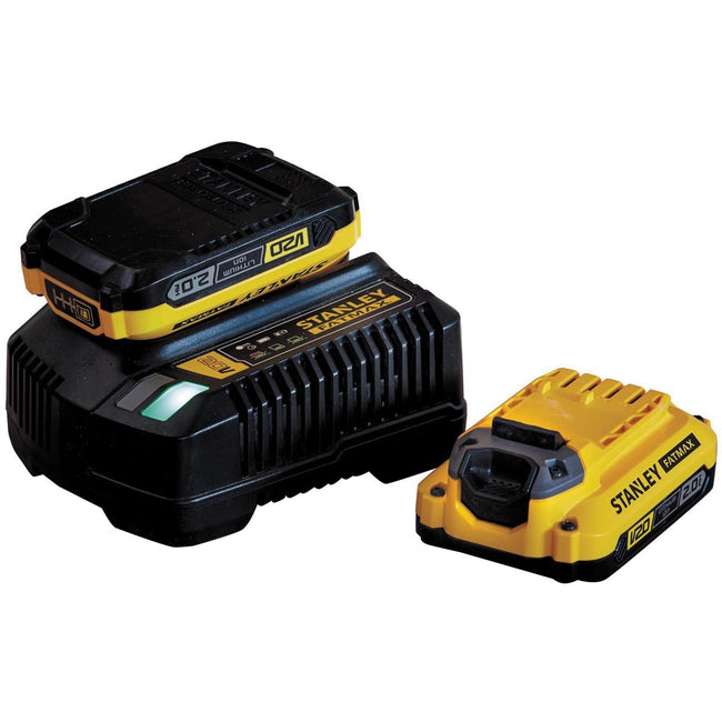 Stanley - Pack FatMax : chargeur 2A + 2 x batterie 18V 2.0AH lithium-ion