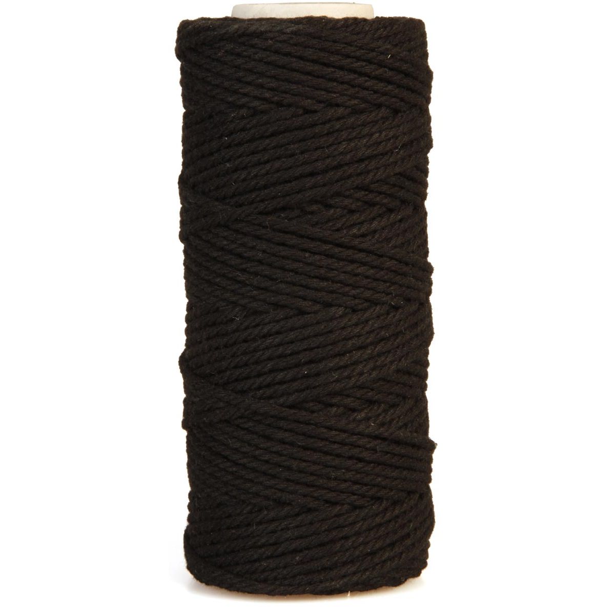 Bouhon -   macramétouw 200 g , ca.130 m, dikte: 2 mm, zwart