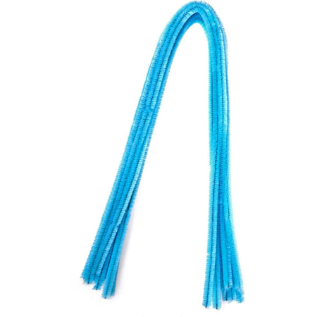 Bouhon - fil chenille 50 cm x 8 mm, paquet de 10 pièces, bleu clair