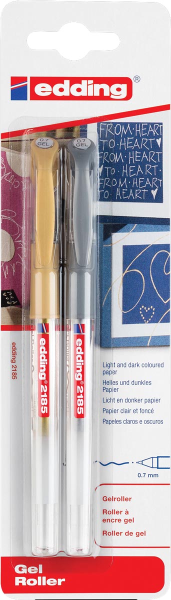 Edding - Gelroller 2185 Gold und Silber, Blister mit 2 Stück