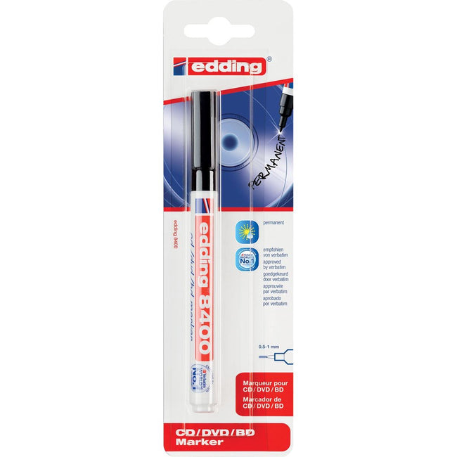 Edding - Marqueur CD 8400 rond 0,5-1,0mm noir blister de 1 pièce